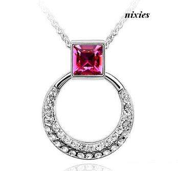 EYE CATCHING PINK SWAROVSKI  NECKLACE