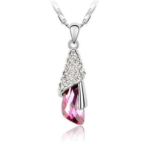 EXQUISITE RUBELITE GARNET SWAROVSKI PENDANT on chain
