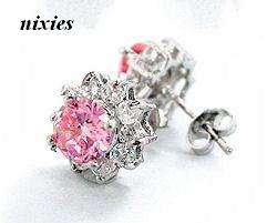 PASTEL PINK SAPPHIRE  EARRING STUDS