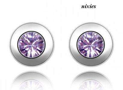 GORGEOUS DAINTY AMETHYST SWAROVSKI EARRING STUDS