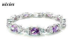 BEAUTIFUL WHITE GOLD AMETHYST BRACELET