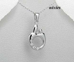 PURE 925 STERLING SILVER "MOTHER & CHILD" PENDANT