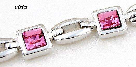 STUNNING PINK TOPAZ SWAROVSKI TENNIS BRACELET