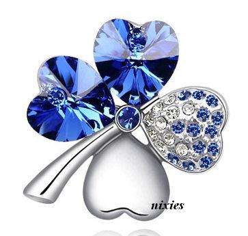 DAZZLING TANZANITE SWAROVSKI BROOCH