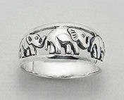 PURE 925 STERLING SILVER "ELEPHANT"  RING  - SIZE 10(U)