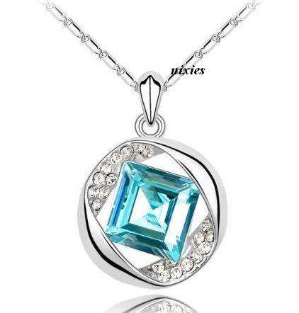 DAZZLING BLUE TOPAZ SWAROVSKI  NECKLACE