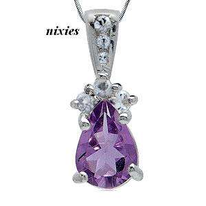 GENUINE AMETHYST TEARDROP SET IN PURE 925 STERLING SILVER