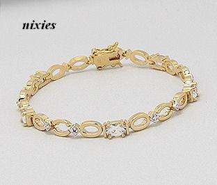 DAZZLING WHITE TOPAZ & DIAMOND BRACELET