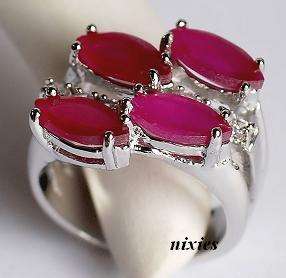ATTRACTIVE GOLD EP RUBY RING  - SIZE 7(O)