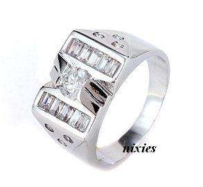 ATTRACTIVE GENTS DIAMOND DRESS RING   - SIZE 9(S)