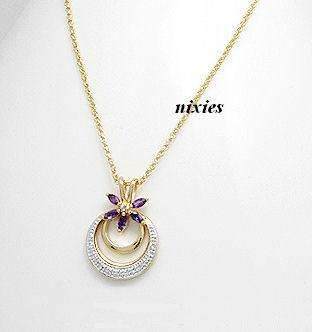 EXTRAORDINARY GENUINE AMETHYST & DIAMOND NECKLACE