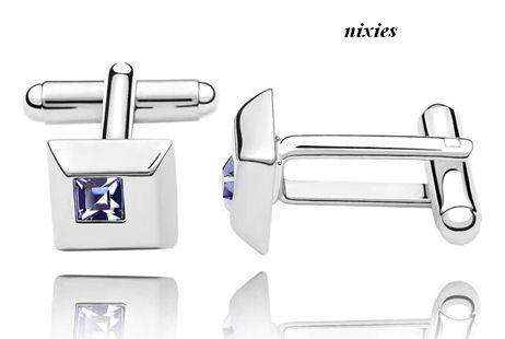 ELEGANT AMETHYST  SWAROVSKI CUFF LINKS