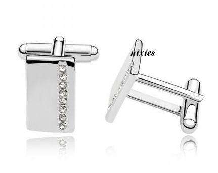 ELEGANT CUFF LINKS WITH  SWAROVSKI DIAMONDS
