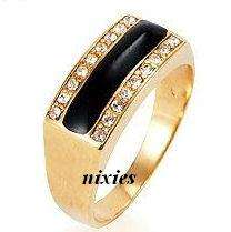 ATTRACTIVE GENTS DIAMOND CZ RING  - SIZE 10(U)