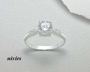 DAZZLING PURE 925 STERLING SILVER DIAMOND CZ RING - SIZE 8(Q)