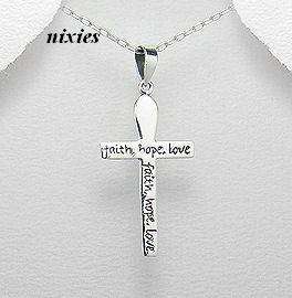 PURE 925 STERLING SILVER ENCRYPTED CROSS PENDANT