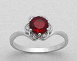 DAZZLING PURE 925 STERLING SILVER RUBY CZ RING - SIZE 7(O)