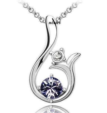 DAZZLING AMETHYST SWAROVSKI  NECKLACE