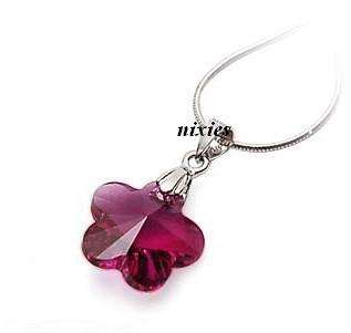 LOVELY GARNET SWAROVSKI PENDANT - 925 STERLING SILVER