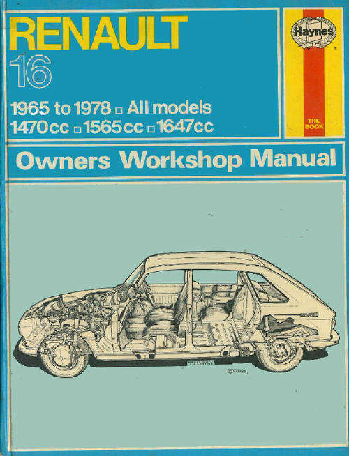Haynes 0081 Renault 16 1965 to 1972 Repair Manual