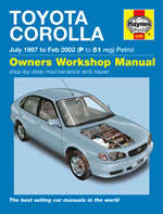 Haynes 4286 Toyota Corolla 1997 to 2002 Repair Manual
