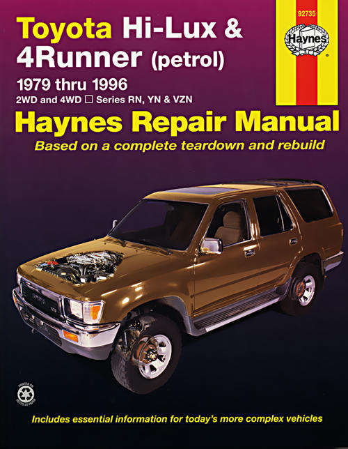 Haynes 92735 Toyota Hilux & 4 Runner 1979 to 1996 Repair Manual