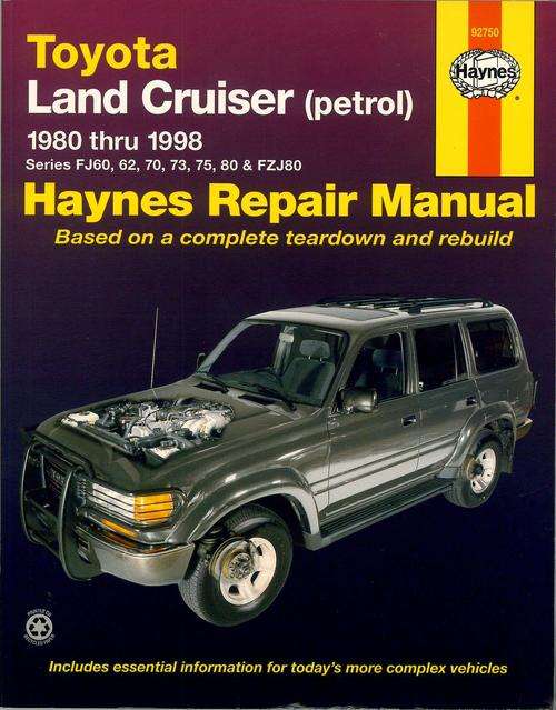 Haynes 92750 Toyota Land Cruiser Petrol 1980 to 1998 Repair Manual