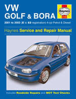 Haynes 4169 VW Golf & Bora (2001 to 2003) Repair Manual