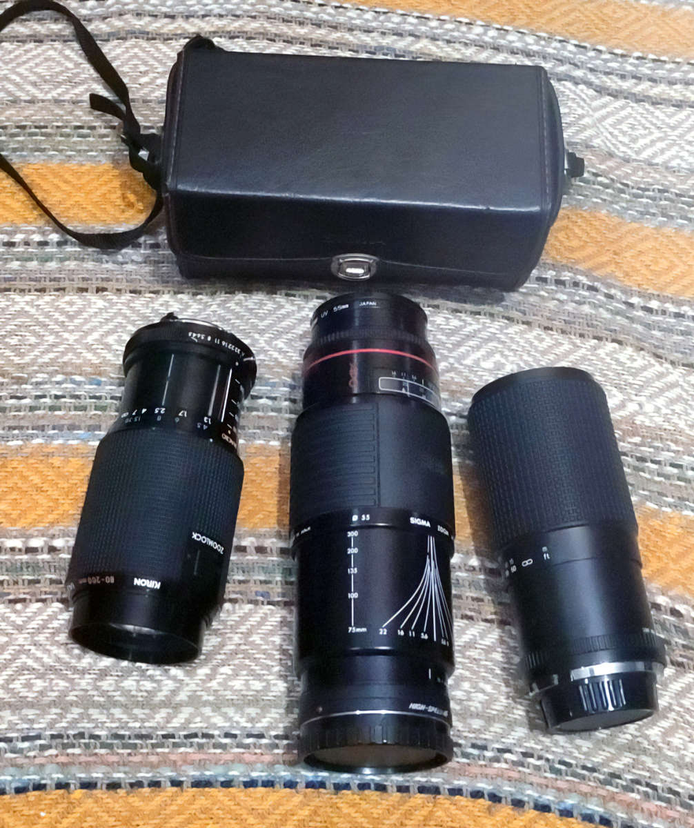 Lens Bundle | Sigma Zoom 75-300mm  |  Kiron macro 80-200mm | RMC Tokina 80-200mm | READ DESCRIPTION