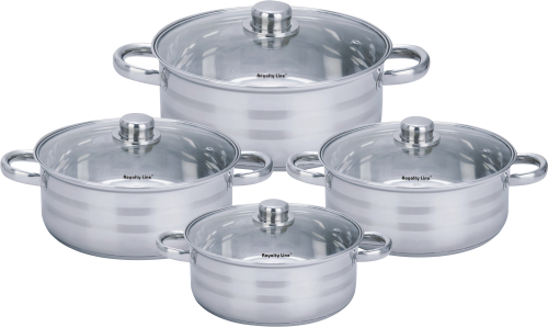 Royalty Line- 8 Pieces Stainless Steel Pot Set (PLEASE READ BEFORE BIDDING)