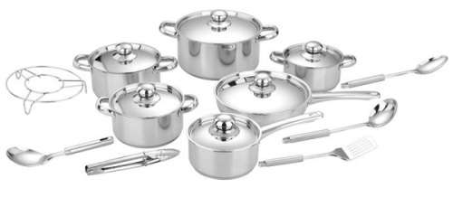 18-Piece Stainless Steel Heavy Bottom Cookware Set ****NEW IN BOX****