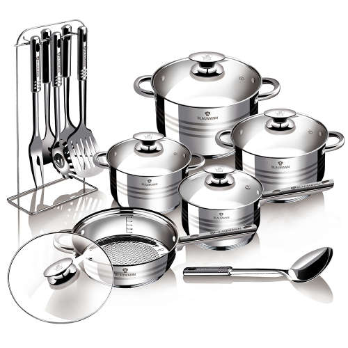 Blaumann 17 Pieces Stainless Steel Gourmet Line Jumbo Cookware Set (READ THE DESCRIPTION)