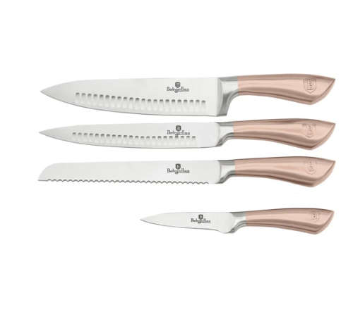 Berlinger Haus  4 Pieces Stainless Steel Knife Set with Stand (READ THE DESCRIPTION)