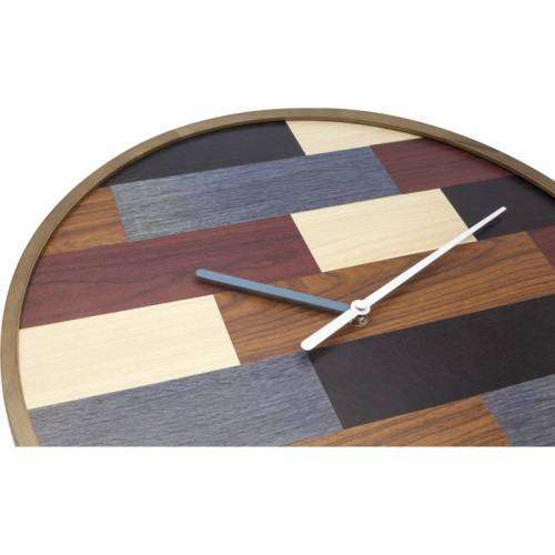Nextime 45 cm Patch Wood Silent Round Wall Clock  (READ THE DESCRIPTION)