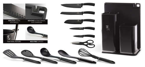 Berlinger Haus 13 Pieces Knife and Kitchen Utensil Set with Stand (SECOND HAND)