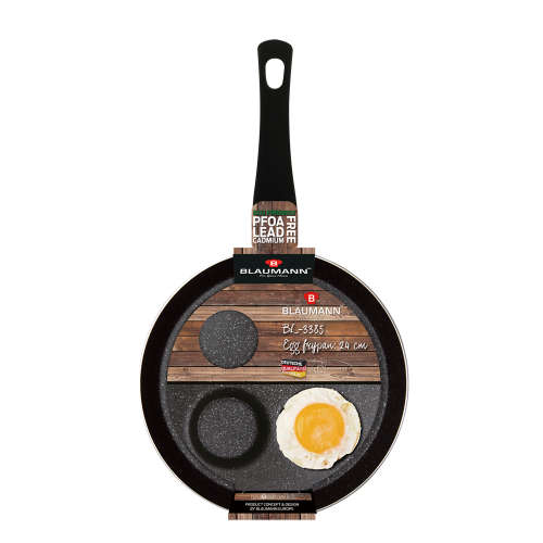 Blaumann 24 cm Marble Coating Black Marble Line 4 IN 1  Fry Pan (SLIGHTLY SKEWED)