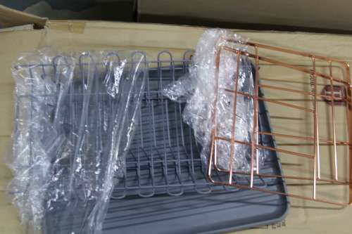 Berlinger Haus 48cm Stylish PP Dish Rack - Black Rose Collection (Display Item)(Cracked Tray)