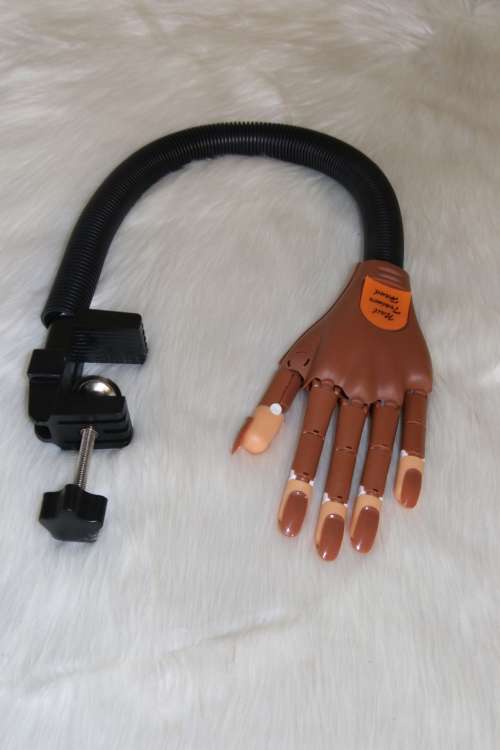 Flexible Movable Nail Training Practice Hand & 100 Nail Practice Tips