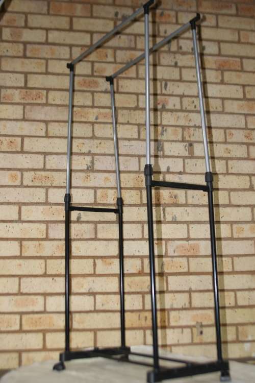 Double Pole Adjustable Clothes Rack
