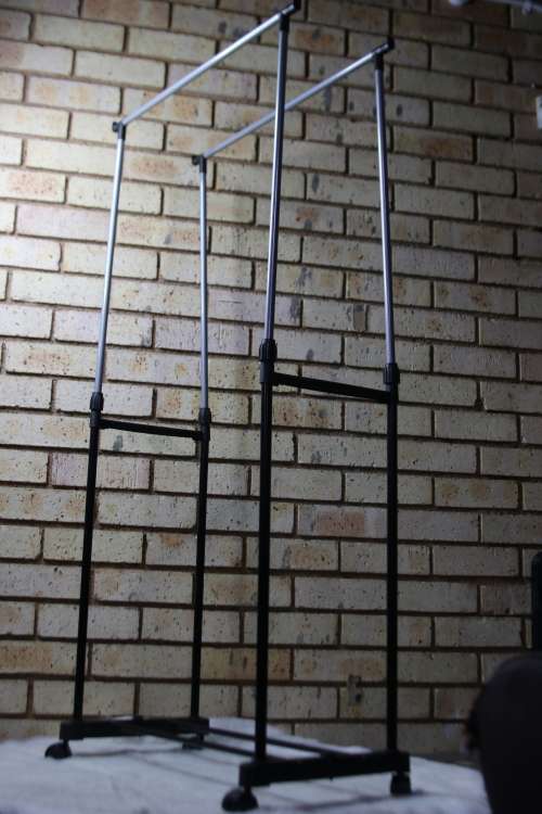 Double Pole Adjustable Clothes Rack
