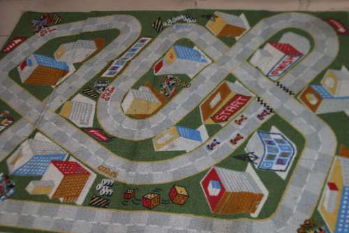 Waltex Kiddies Race Track Rectangle Rug - 130 x 180cm