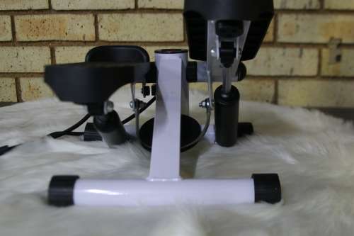 Fitness Exercise Stepper Bike with Resistance Bands-White & Black