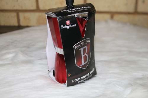 Berlinger Haus 6 Cup Stainless Steel Coffee Maker - Burgundy Edition