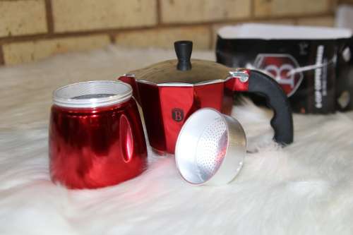 Berlinger Haus 6 Cup Stainless Steel Coffee Maker - Burgundy Edition