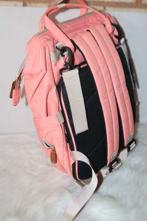 Multi-functional baby diaper bag & Bed - Peach