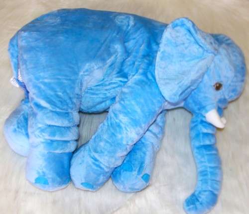 Stuffed Elephant Plush Pillow - Blue