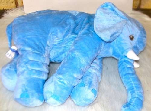 Stuffed Elephant Plush Pillow - Blue