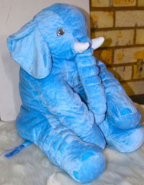 Stuffed Elephant Plush Pillow - Blue