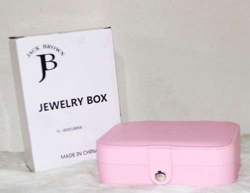 Jack Brown 2-Layer PU Leather Jewellery Display Box with Mirror - Pink