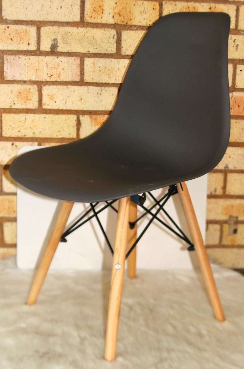 Dining Chairs - Wooden Leg - Four Pack - dark Grey Colour